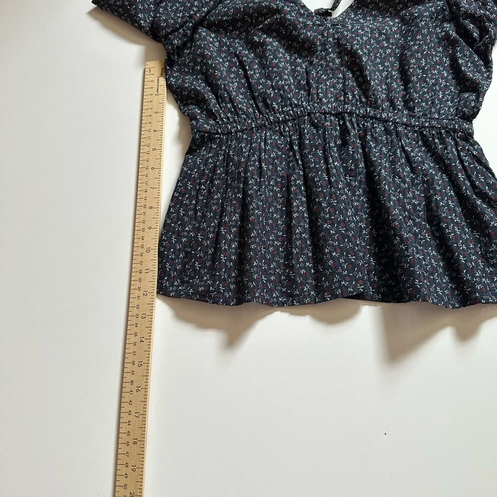 Madewell Black Peplum Long Sleeve Blouse size S - Picture 11 of 15